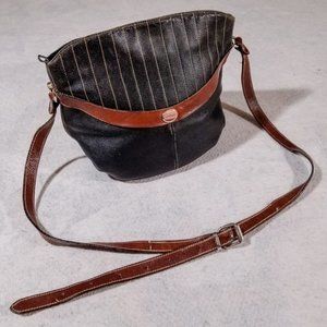 Bettina Leather Brown Hand Purse, Made in Italy